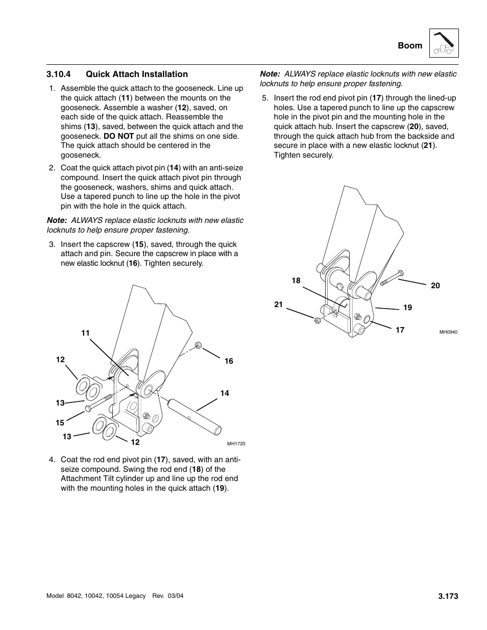 4 quick attach installation, Quick attach installation | SkyTrak 8042 Service Manual User Manual | Page 234 / 906