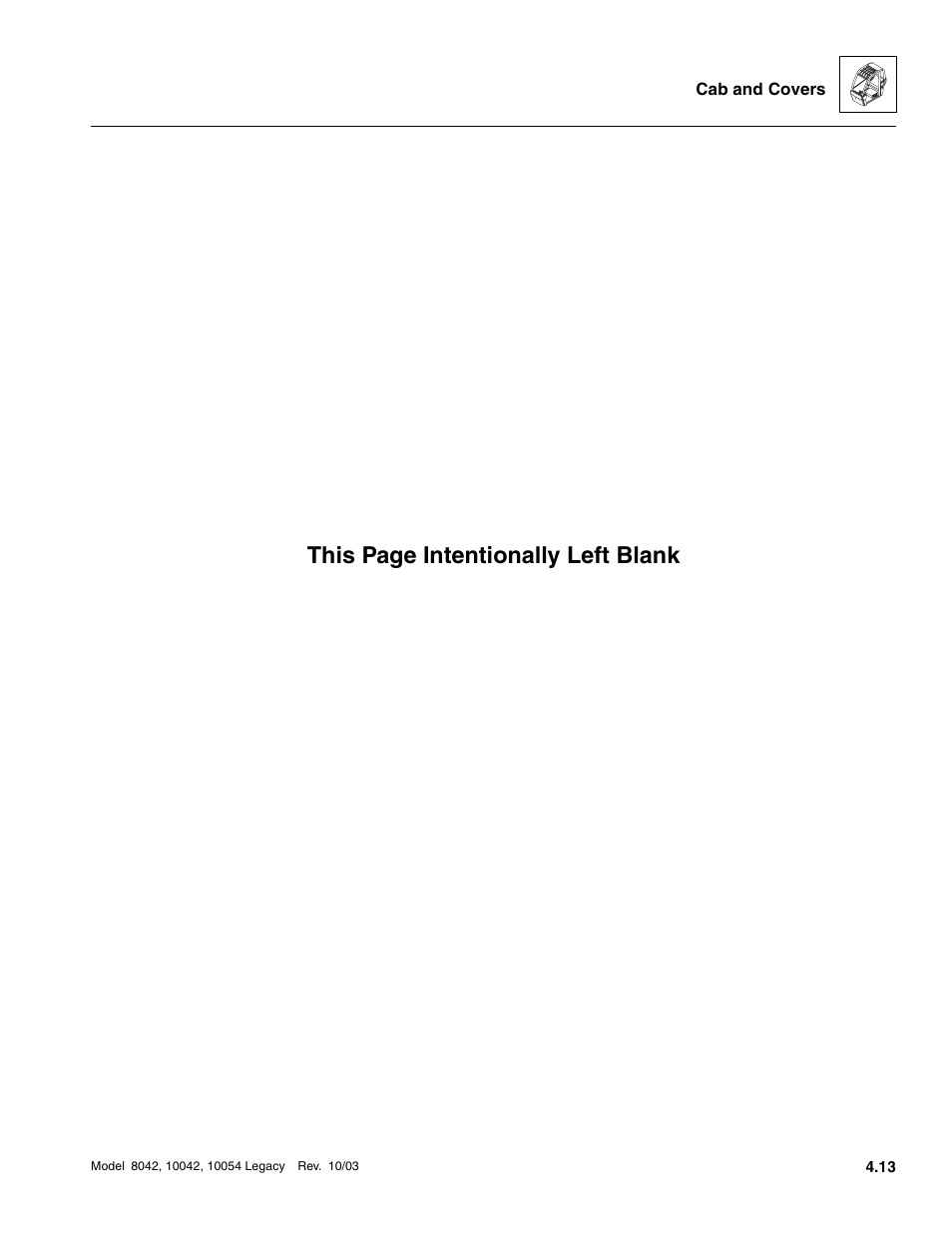 This page intentionally left blank | SkyTrak 8042 Service Manual User Manual | Page 252 / 906