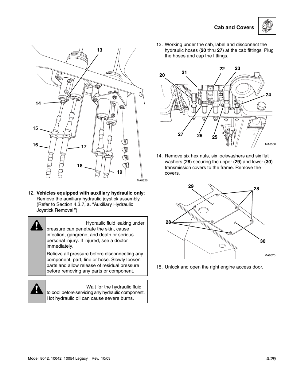 13 ) o, M nut ( 15 ), Warning | SkyTrak 8042 Service Manual User Manual | Page 268 / 906