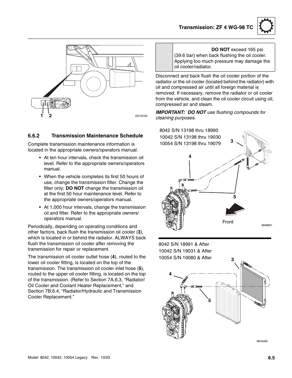 2 transmission maintenance schedule, Transmission maintenance schedule, Caution | SkyTrak 8042 Service Manual User Manual | Page 310 / 906