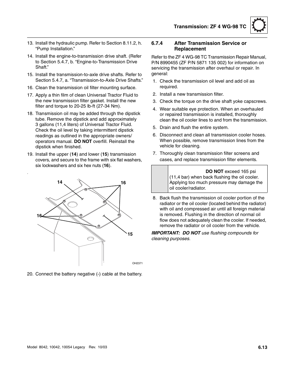 4 after transmission service or replacement, After transmission service or replacement, Caution | SkyTrak 8042 Service Manual User Manual | Page 318 / 906