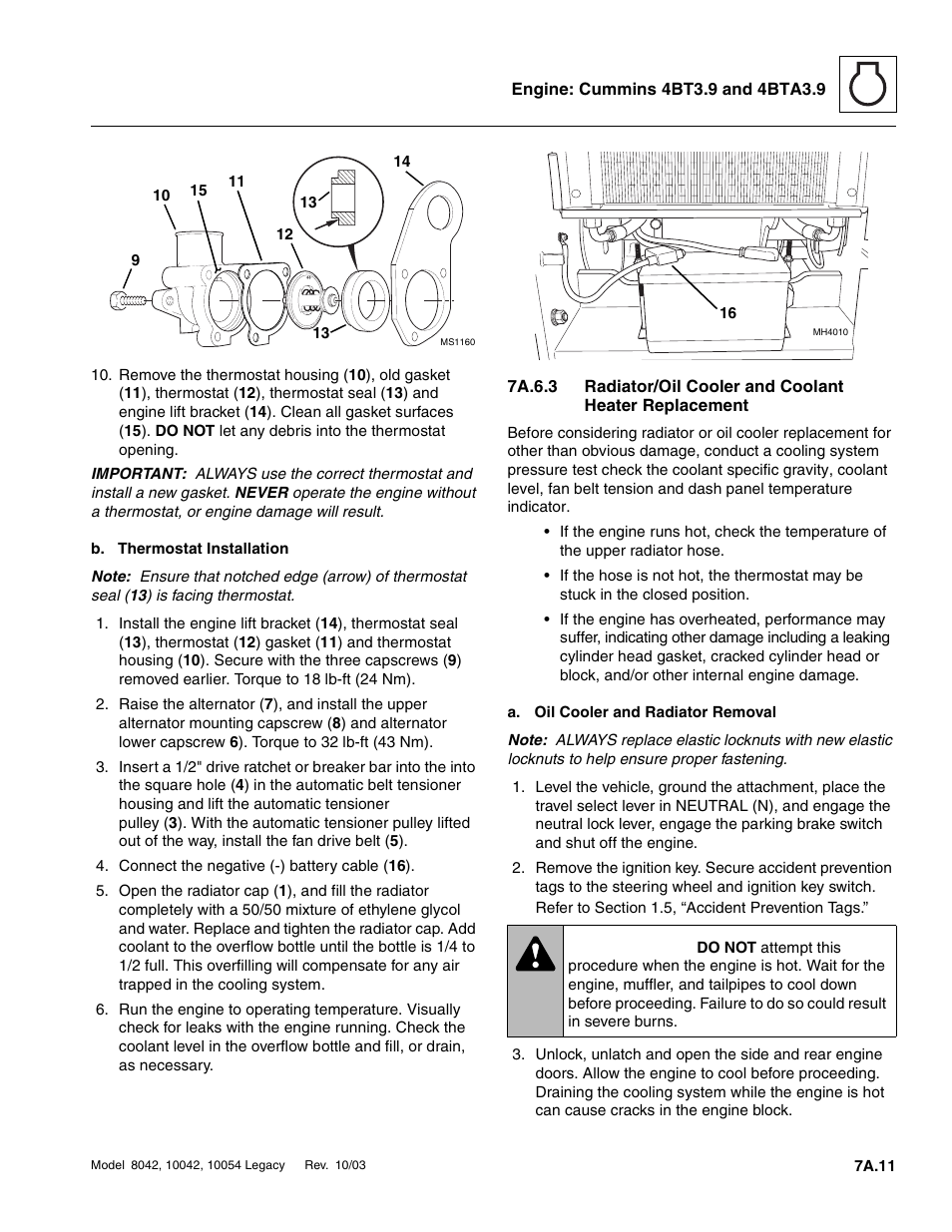 7a.6.3, Warning | SkyTrak 8042 Service Manual User Manual | Page 334 / 906
