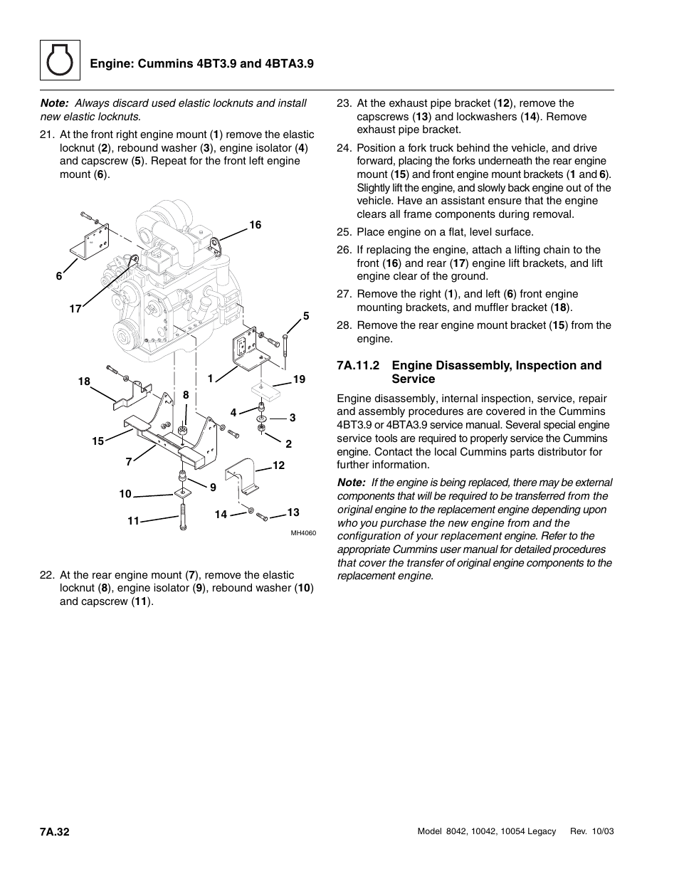 7a.11.2 engine disassembly, inspection and service, 7a.11.2, Engine disassembly, inspection and service a.32 | SkyTrak 8042 Service Manual User Manual | Page 355 / 906