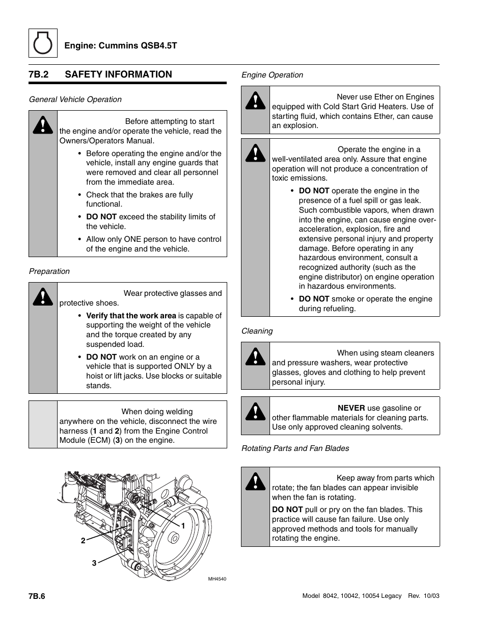 7b.2 safety information, 7b.2, Safety information b.6 | Safety information, 7b.6, Warning, Caution | SkyTrak 8042 Service Manual User Manual | Page 373 / 906