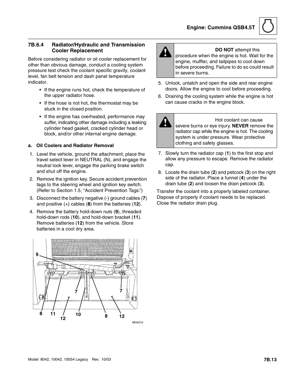 7b.6.4, Warning | SkyTrak 8042 Service Manual User Manual | Page 380 / 906
