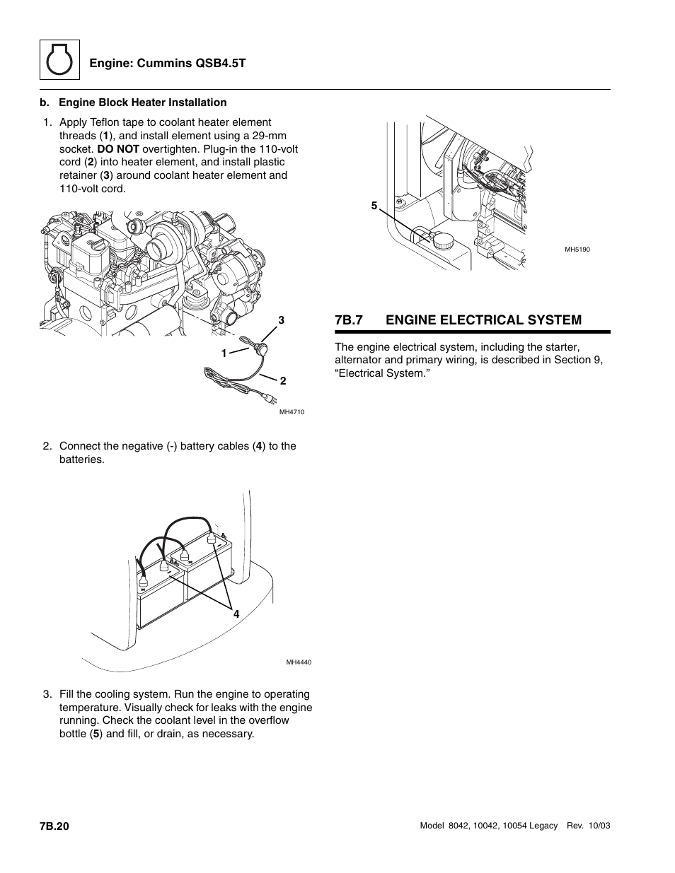 7b.7 engine electrical system, 7b.7, Engine electrical system b.20 | SkyTrak 8042 Service Manual User Manual | Page 387 / 906