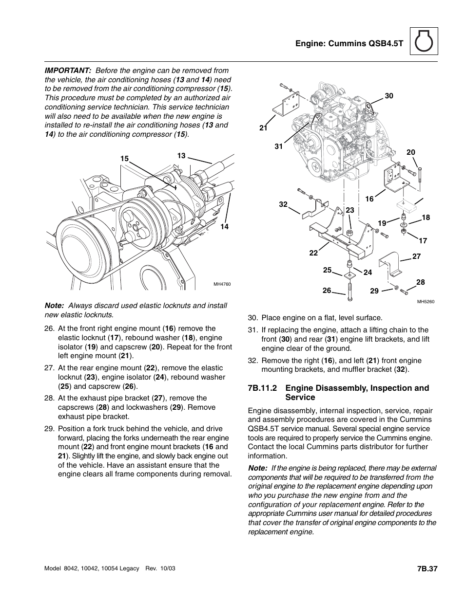 7b.11.2 engine disassembly, inspection and service, 7b.11.2, Engine disassembly, inspection and service b.37 | SkyTrak 8042 Service Manual User Manual | Page 404 / 906