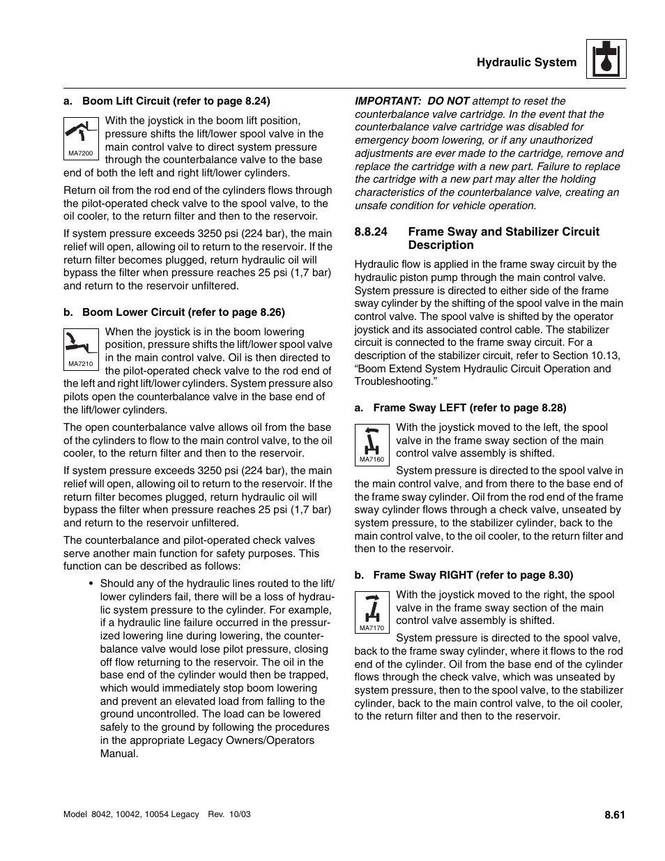 24 frame sway and stabilizer circuit description | SkyTrak 8042 Service Manual User Manual | Page 476 / 906