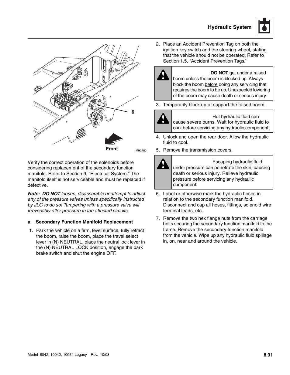 Warning | SkyTrak 8042 Service Manual User Manual | Page 506 / 906