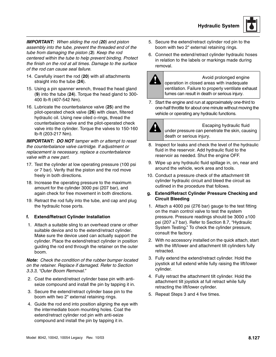 Warning | SkyTrak 8042 Service Manual User Manual | Page 542 / 906