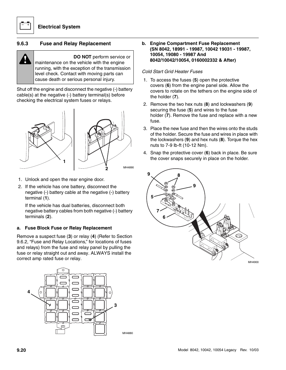 3 fuse and relay replacement, Warning | SkyTrak 8042 Service Manual User Manual | Page 611 / 906