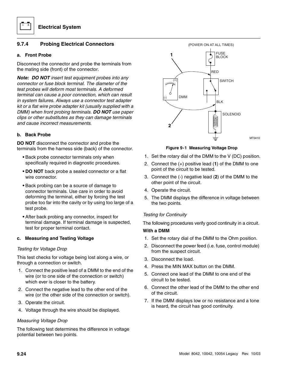4 probing electrical connectors, Probing electrical connectors | SkyTrak 8042 Service Manual User Manual | Page 615 / 906