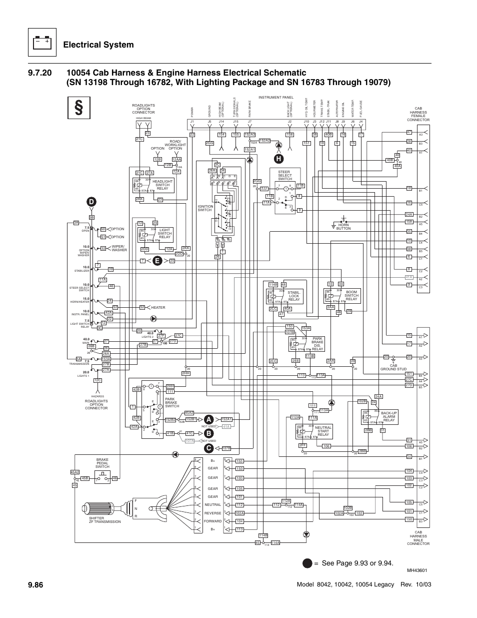 Electrical system, Ab c d e | SkyTrak 8042 Service Manual User Manual | Page 677 / 906
