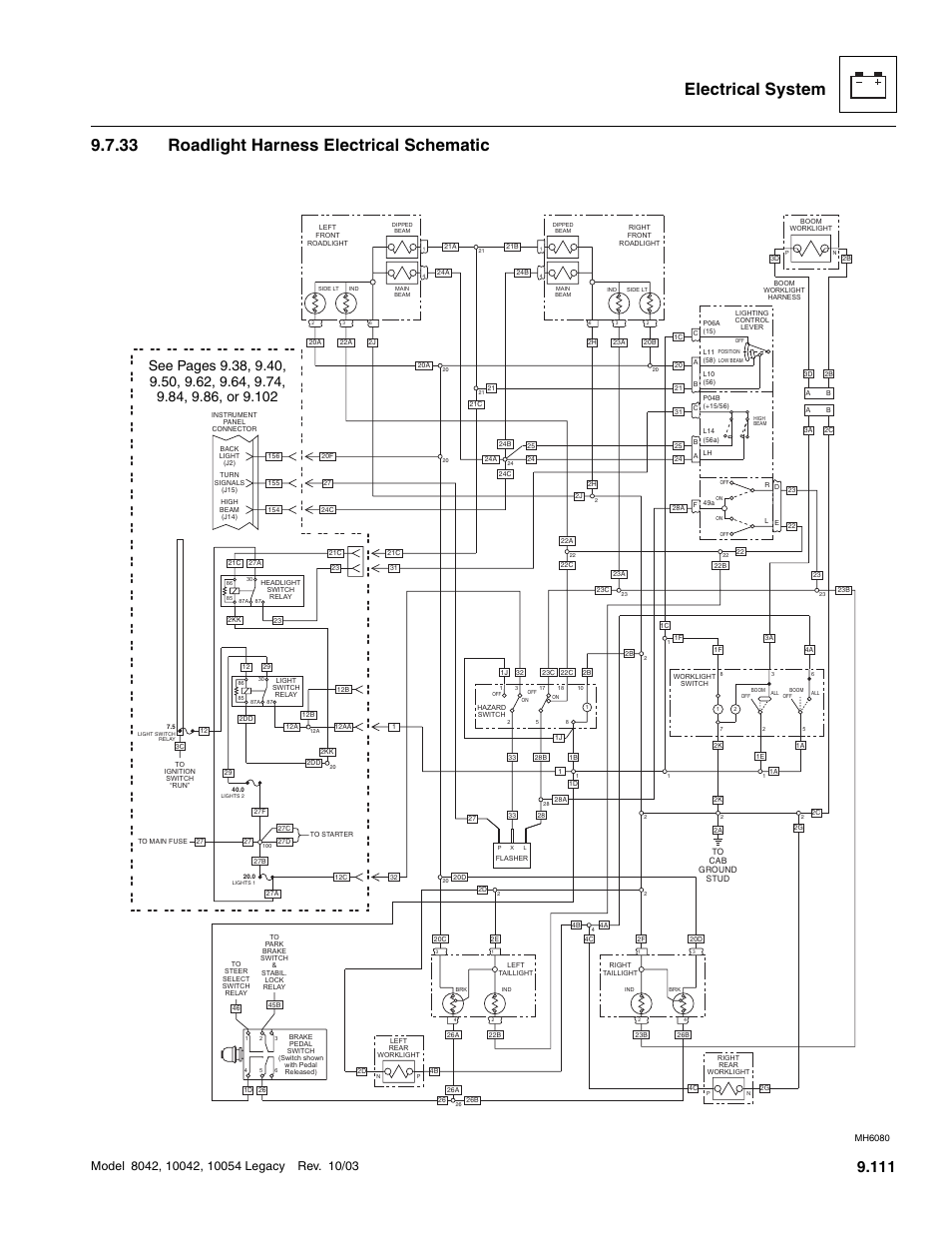 33 roadlight harness electrical schematic, Roadlight harness electrical schematic | SkyTrak 8042 Service Manual User Manual | Page 702 / 906