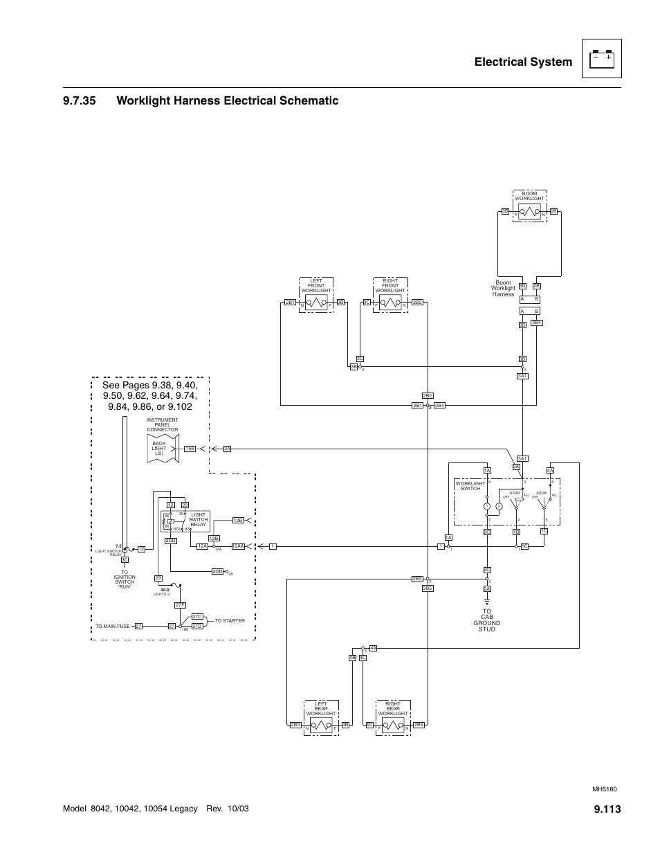 35 worklight harness electrical schematic, Worklight harness electrical schematic | SkyTrak 8042 Service Manual User Manual | Page 704 / 906