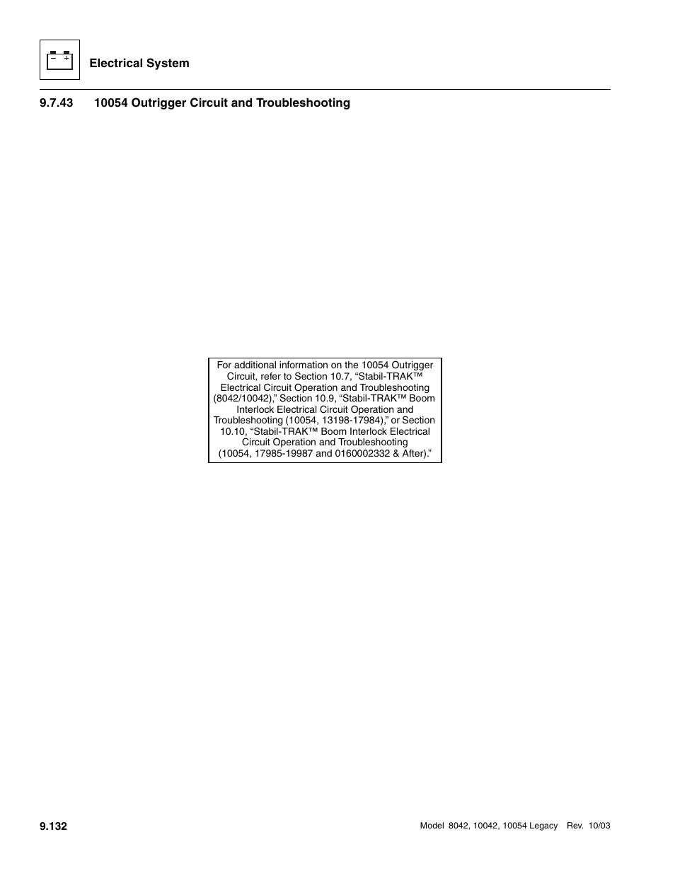 43 10054 outrigger circuit and troubleshooting, Section, 43, “10054 outrigger circuit | And troubleshooting, D section, 10054 outrigger circuit and troubleshooting | SkyTrak 8042 Service Manual User Manual | Page 723 / 906