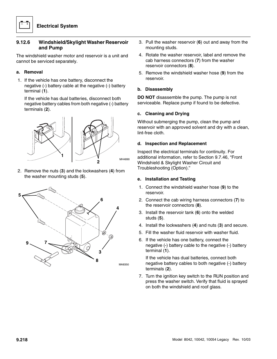 6 windshield/skylight washer reservoir and pump, Windshield/skylight washer reservoir and pump | SkyTrak 8042 Service Manual User Manual | Page 809 / 906