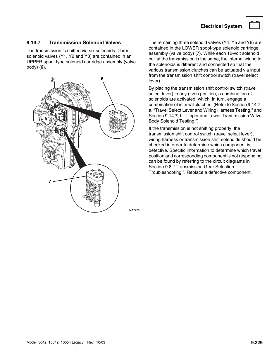 7 transmission solenoid valves, Transmission solenoid valves | SkyTrak 8042 Service Manual User Manual | Page 820 / 906