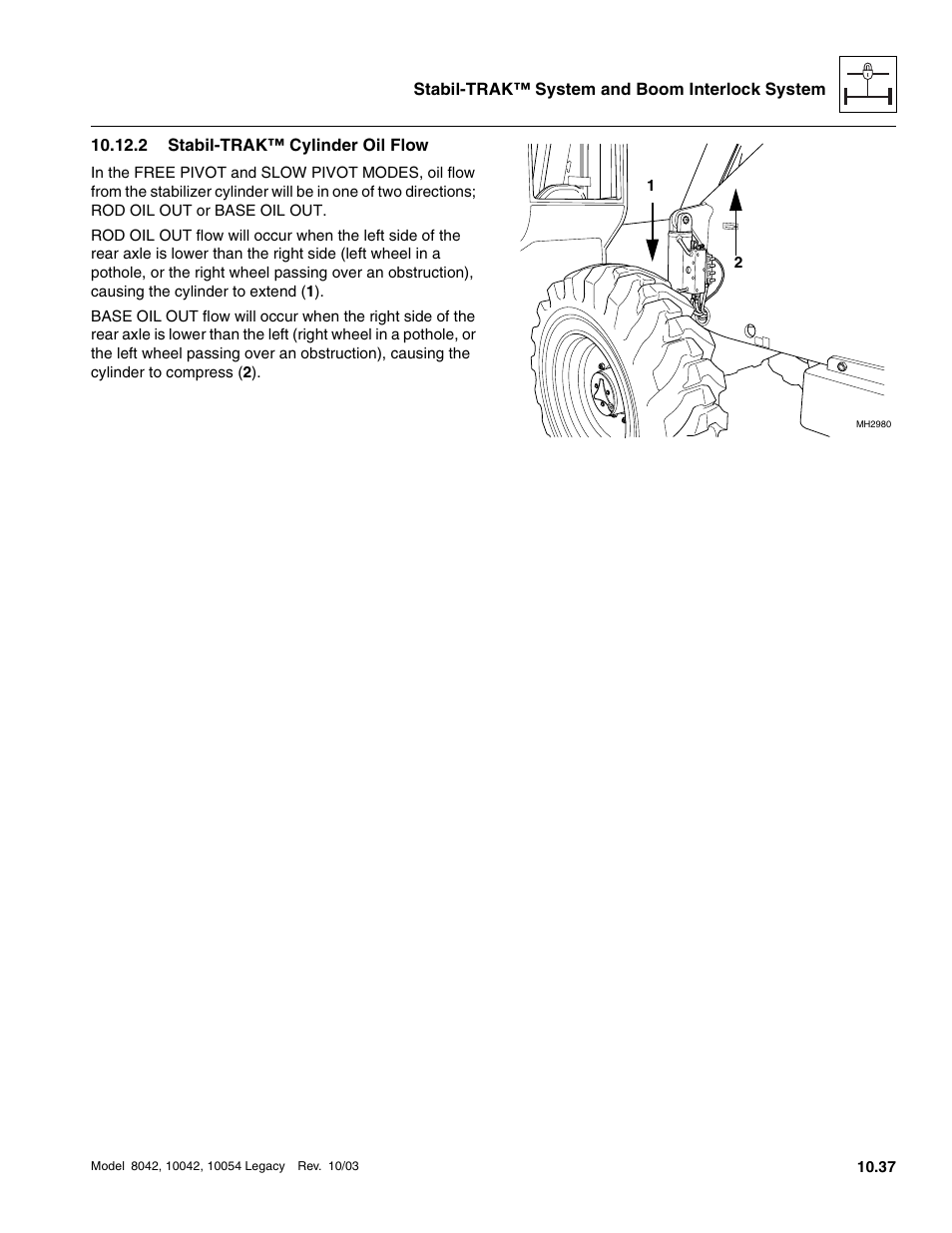 2 stabil-trak™ cylinder oil flow, Stabil-trak™ cylinder oil flow | SkyTrak 8042 Service Manual User Manual | Page 878 / 906