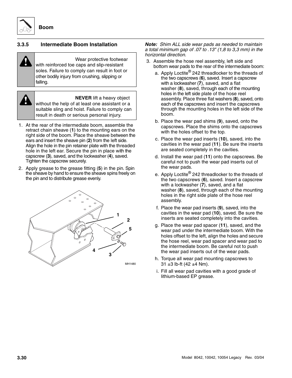 5 intermediate boom installation, Intermediate boom installation, Warning | SkyTrak 8042 Service Manual User Manual | Page 91 / 906