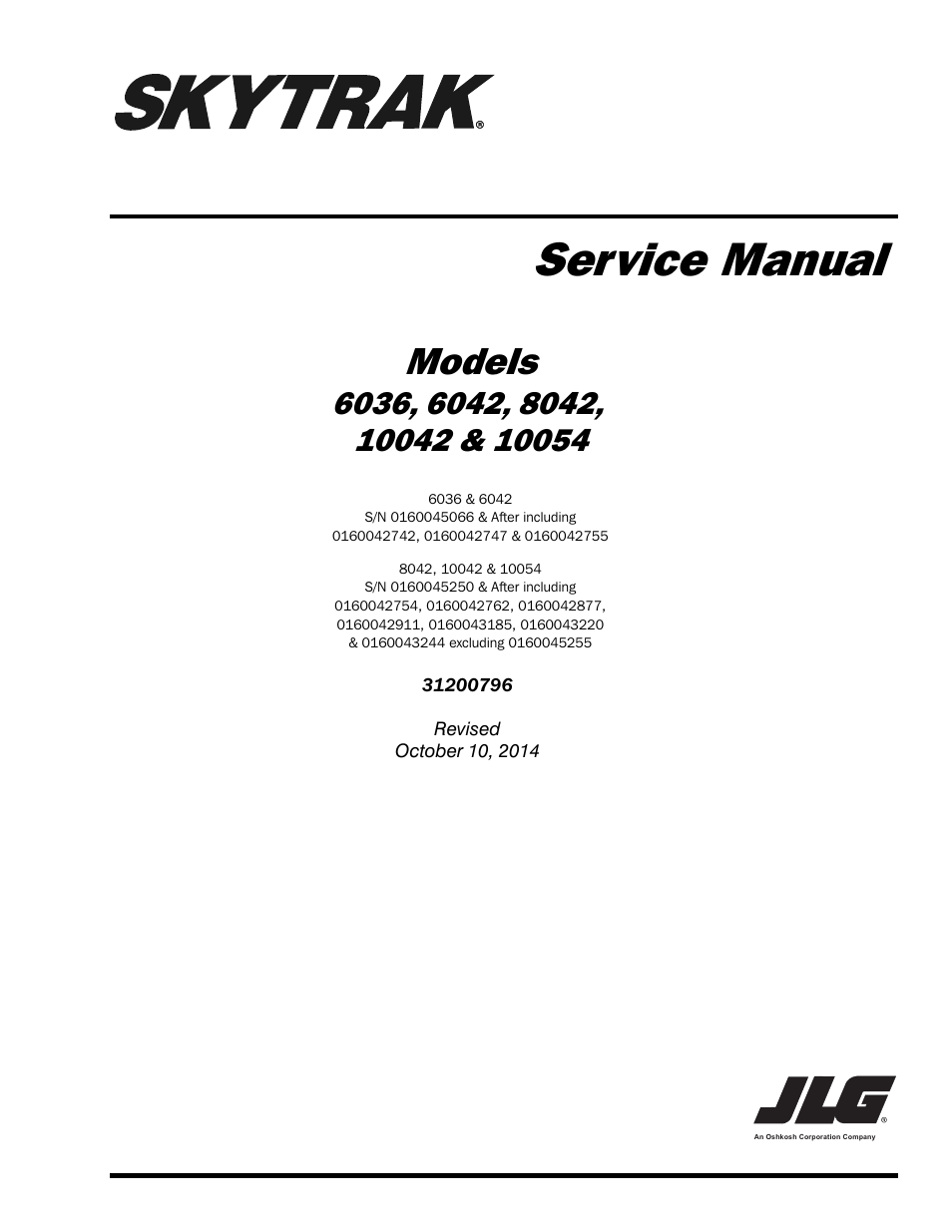 SkyTrak 6036 Service Manual User Manual | 276 pages
