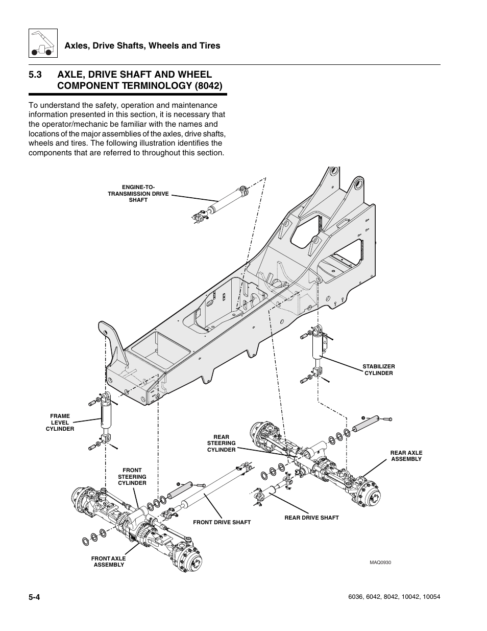 Axles, drive shafts, wheels and tires | SkyTrak 6036 Service Manual User Manual | Page 110 / 276