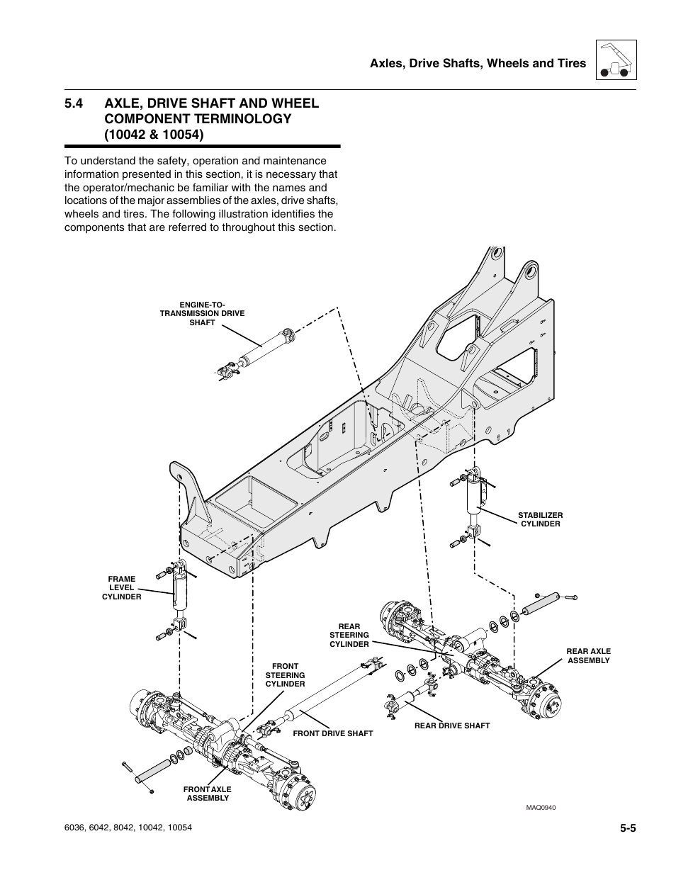 Axles, drive shafts, wheels and tires | SkyTrak 6036 Service Manual User Manual | Page 111 / 276