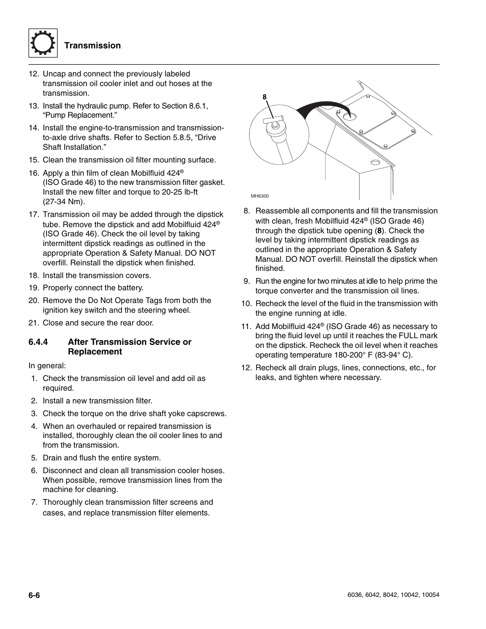 4 after transmission service or replacement, After transmission service or replacement | SkyTrak 6036 Service Manual User Manual | Page 132 / 276