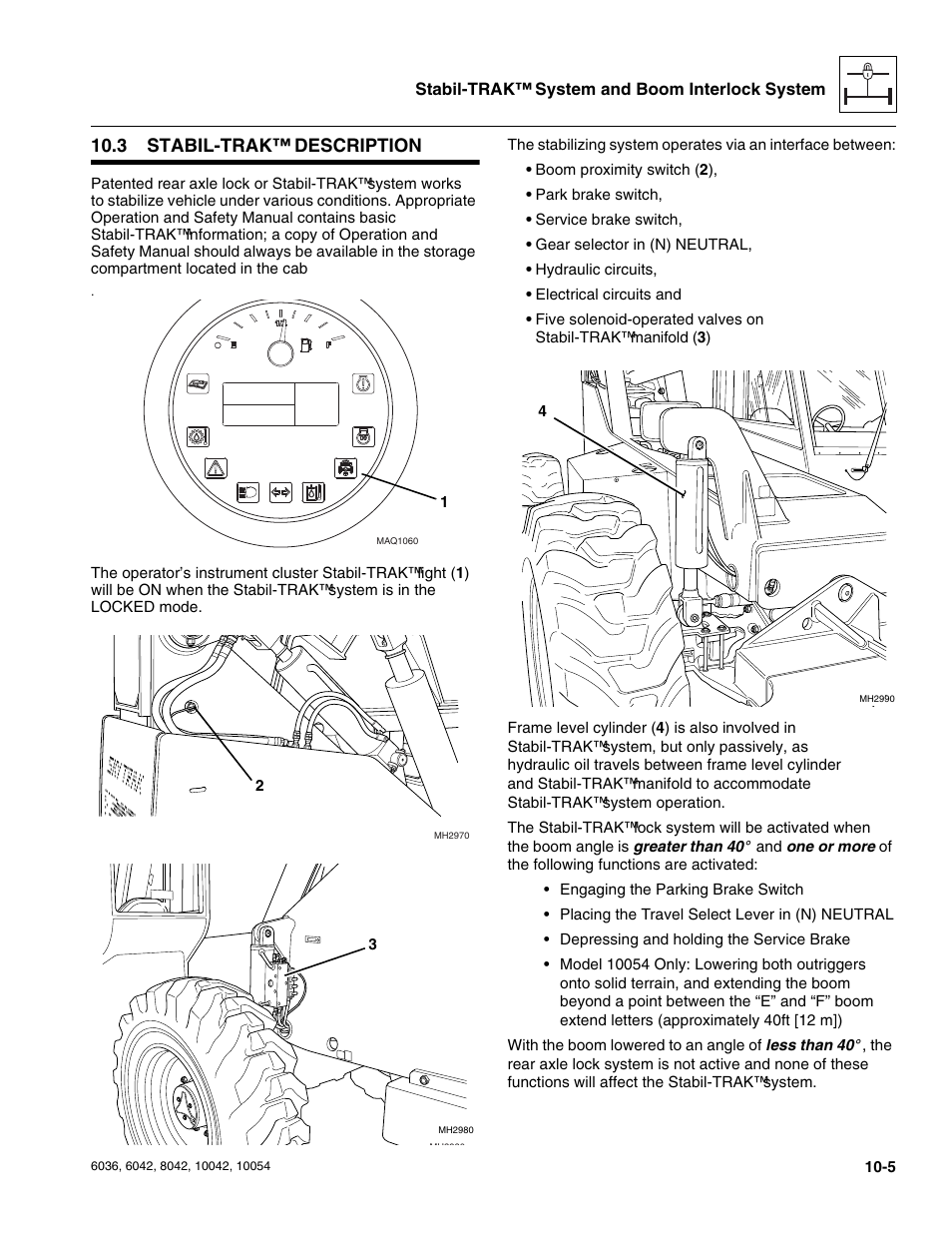3 stabil-trak™ description, Stabil-trak, Description | SkyTrak 6036 Service Manual User Manual | Page 233 / 276