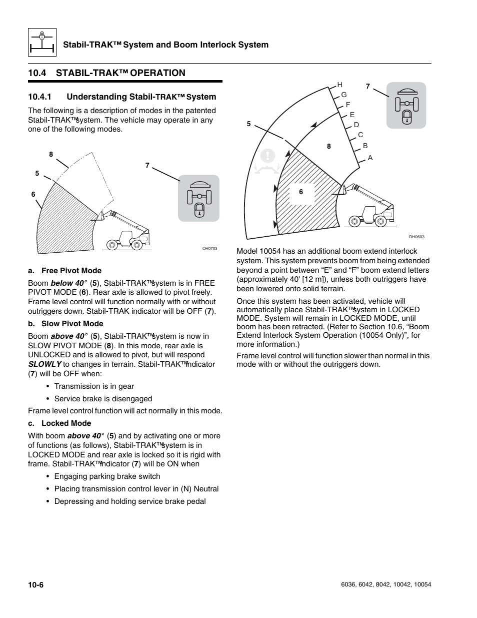 4 stabil-trak™ operation, 1 understanding stabil-trak™ system, Stabil-trak | Operation, Understanding stabil-trak, System | SkyTrak 6036 Service Manual User Manual | Page 234 / 276