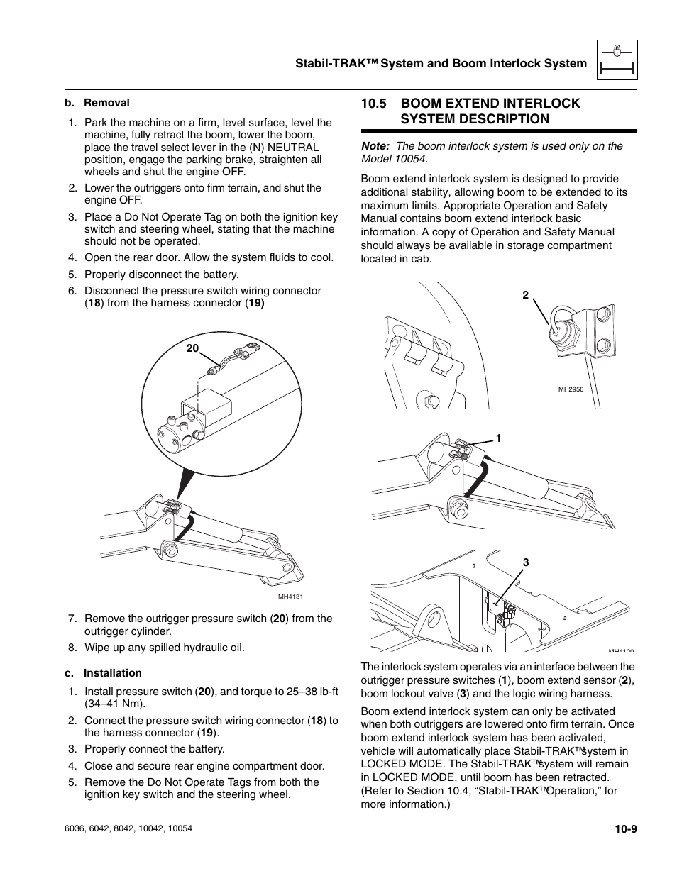 5 boom extend interlock system description, Boom extend interlock system description | SkyTrak 6036 Service Manual User Manual | Page 237 / 276