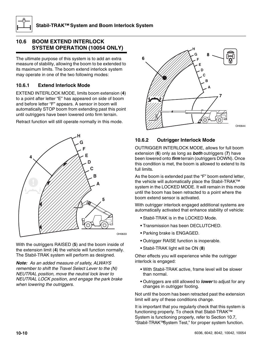 1 extend interlock mode, 2 outrigger interlock mode, Extend interlock mode -10 | Outrigger interlock mode -10 | SkyTrak 6036 Service Manual User Manual | Page 238 / 276