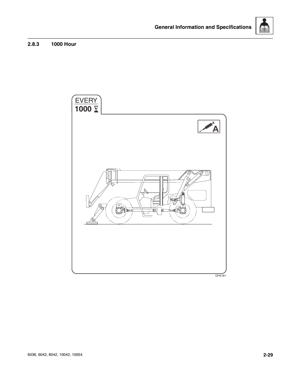 3 1000 hour, 1000 hour, Every | SkyTrak 6036 Service Manual User Manual | Page 41 / 276