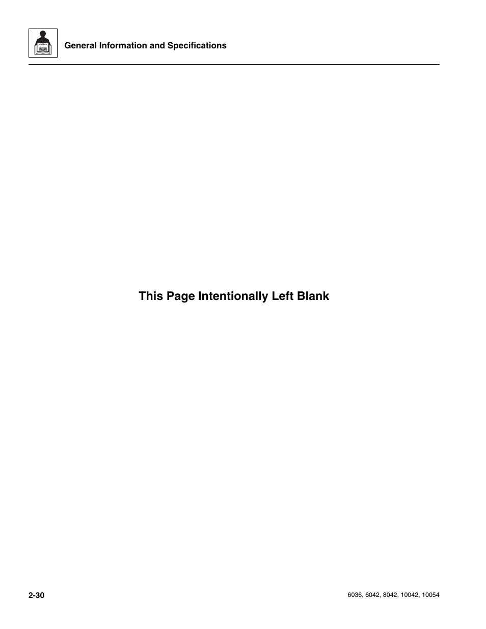 This page intentionally left blank | SkyTrak 6036 Service Manual User Manual | Page 42 / 276
