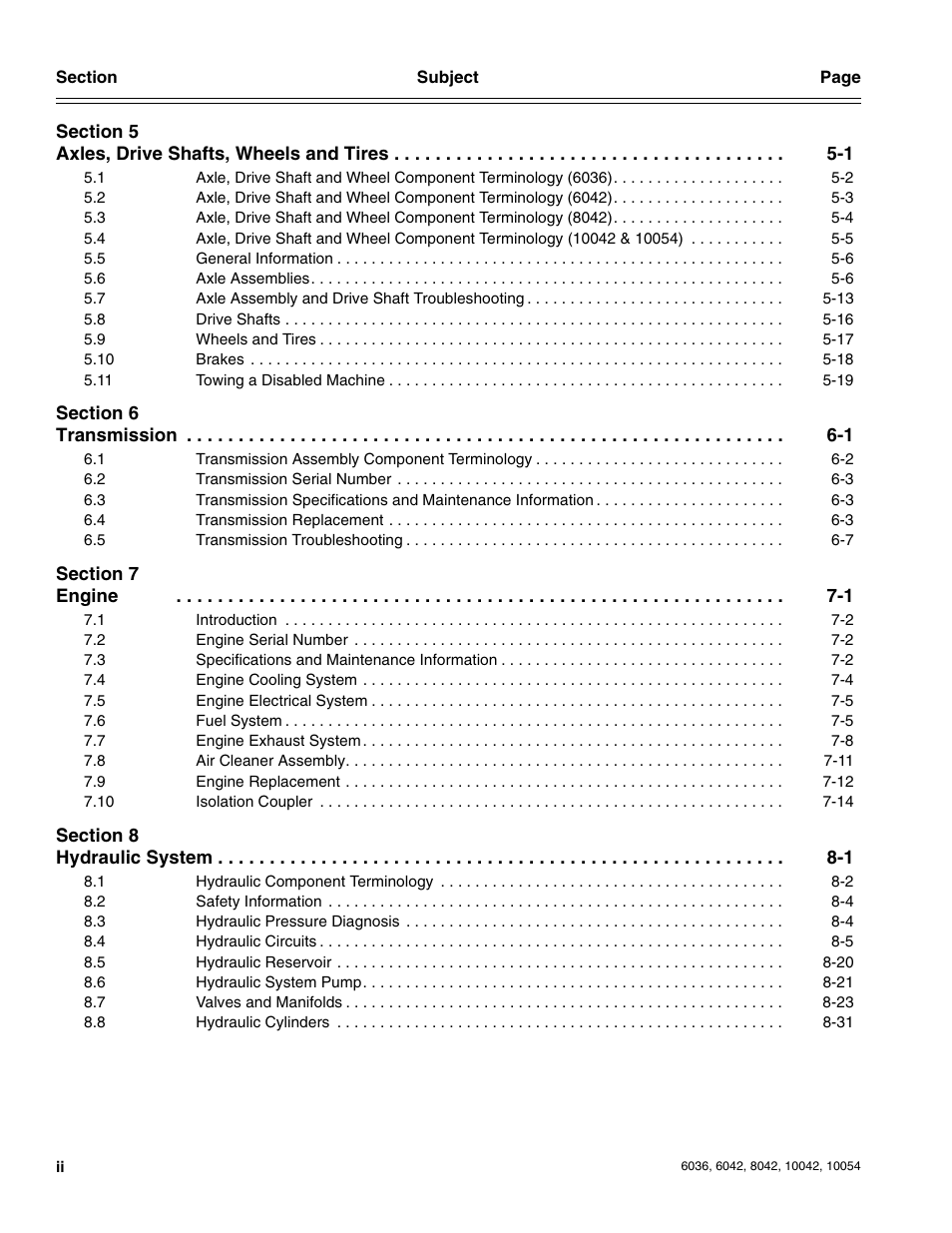 SkyTrak 6036 Service Manual User Manual | Page 6 / 276