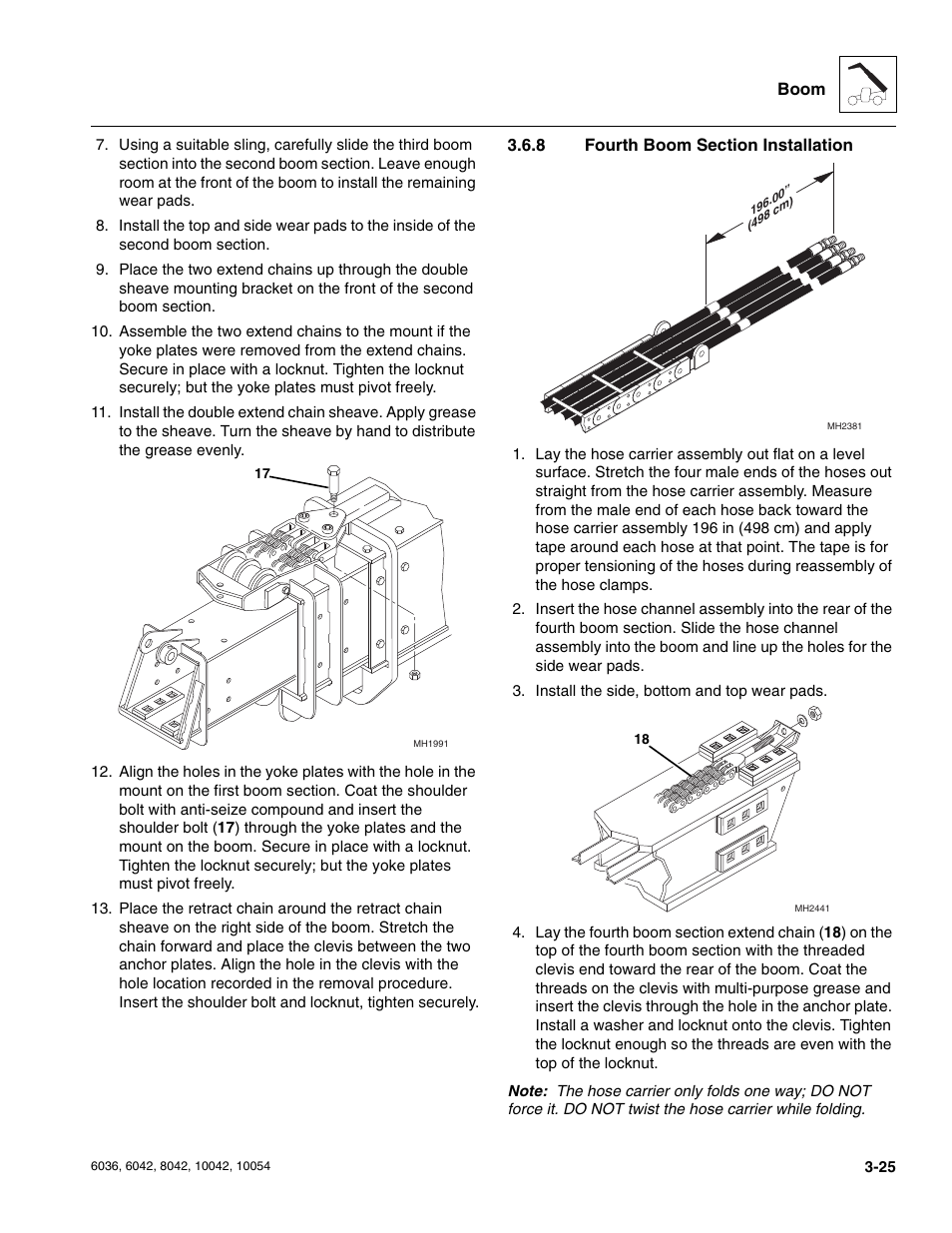 8 fourth boom section installation, Fourth boom section installation | SkyTrak 6036 Service Manual User Manual | Page 67 / 276