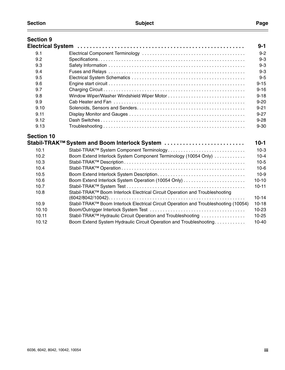 SkyTrak 6036 Service Manual User Manual | Page 7 / 276