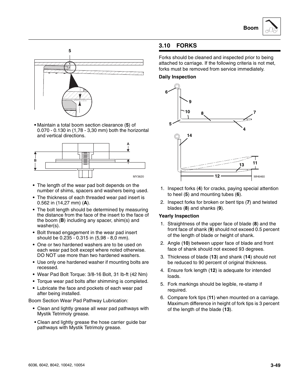 10 forks, Forks | SkyTrak 6036 Service Manual User Manual | Page 91 / 276