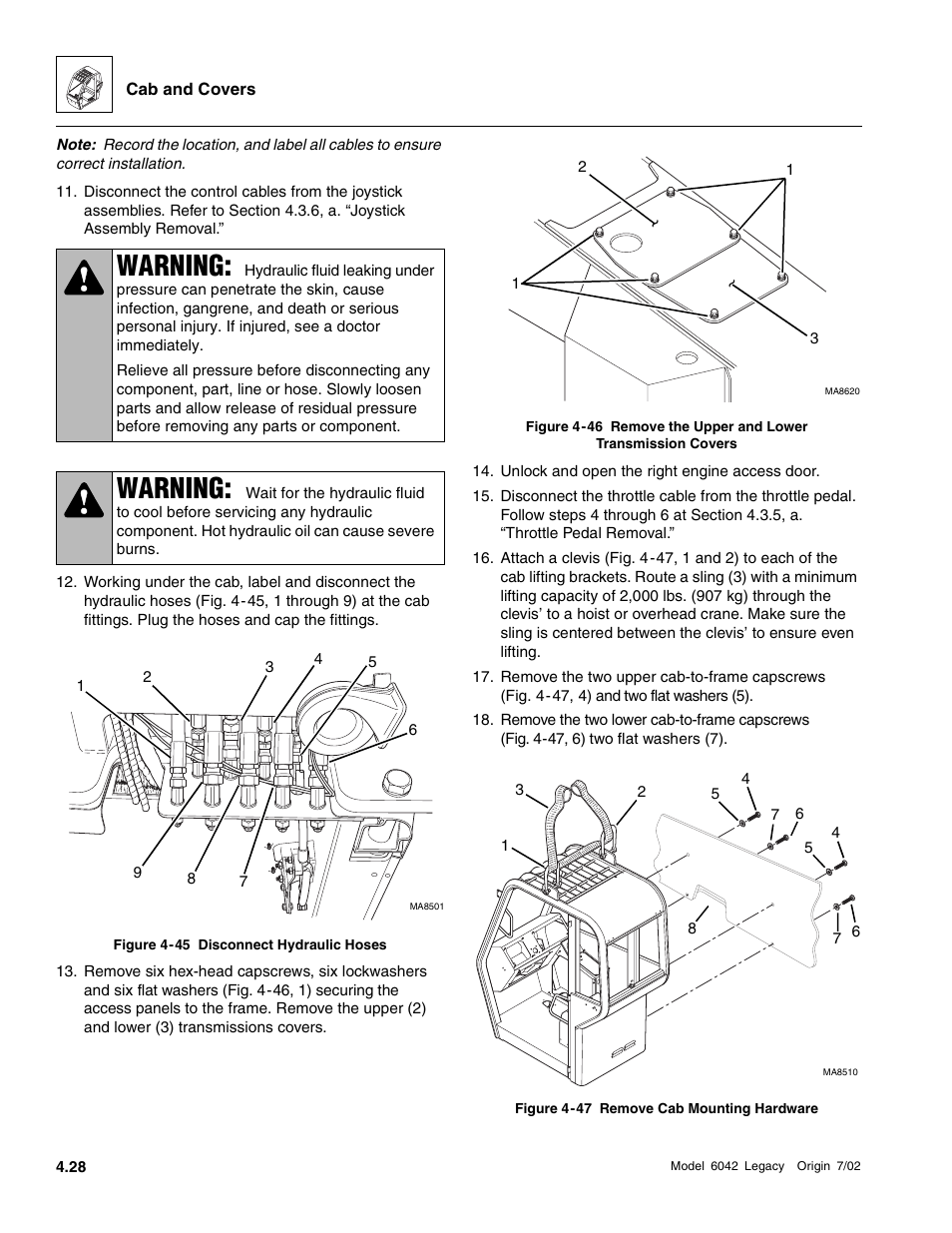 Warning | SkyTrak 6042 Service Manual User Manual | Page 148 / 544