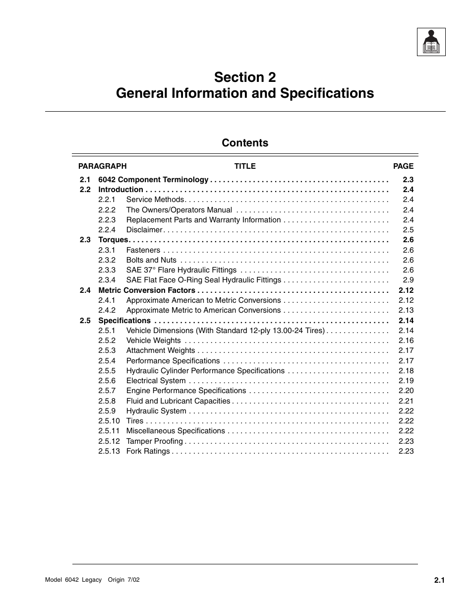 SkyTrak 6042 Service Manual User Manual | Page 15 / 544