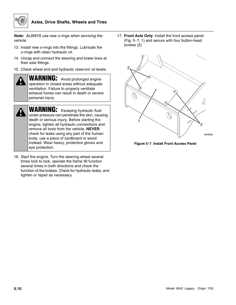 Warning | SkyTrak 6042 Service Manual User Manual | Page 162 / 544
