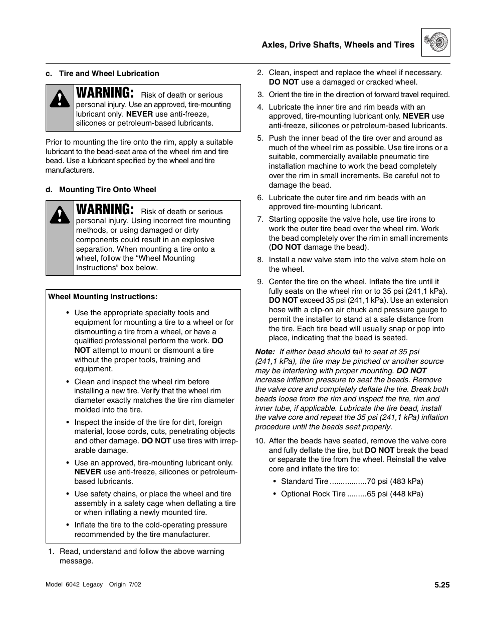Warning | SkyTrak 6042 Service Manual User Manual | Page 177 / 544