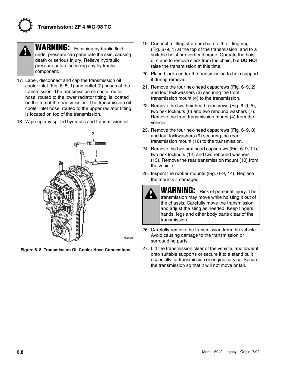 Warning | SkyTrak 6042 Service Manual User Manual | Page 186 / 544