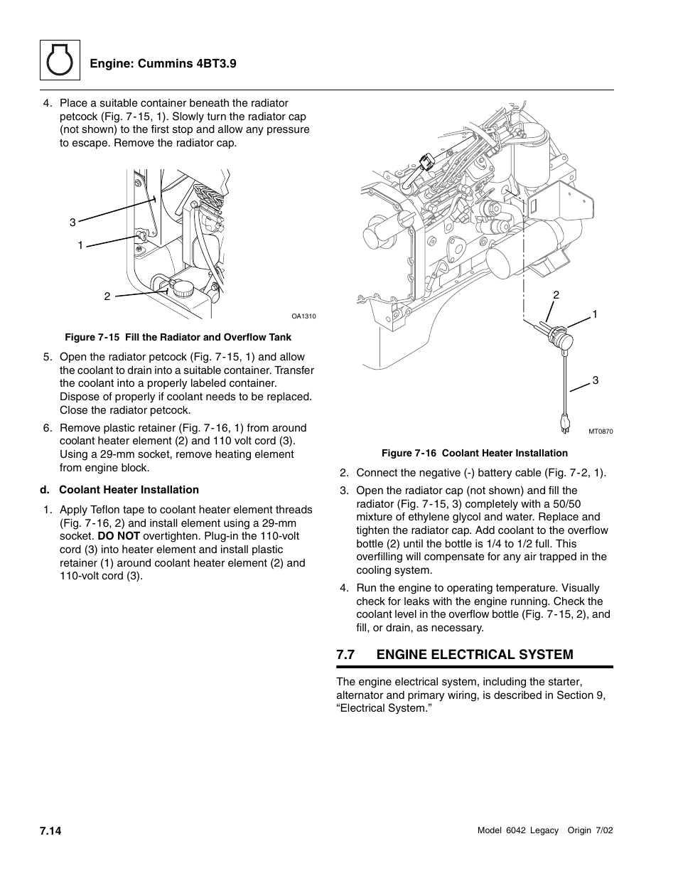 Engine electrical system | SkyTrak 6042 Service Manual User Manual | Page 208 / 544