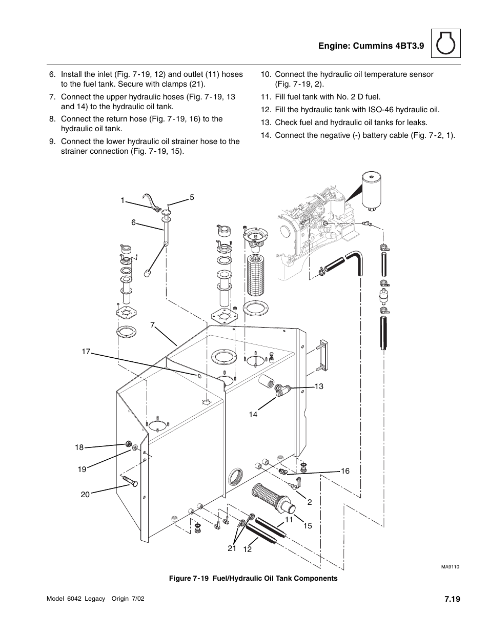 Fig. 7-19, T (fig. 7-19, Fig. 7-19, 7 | Fig. 7-19, 6, Fig. 7-19, 1 | SkyTrak 6042 Service Manual User Manual | Page 213 / 544