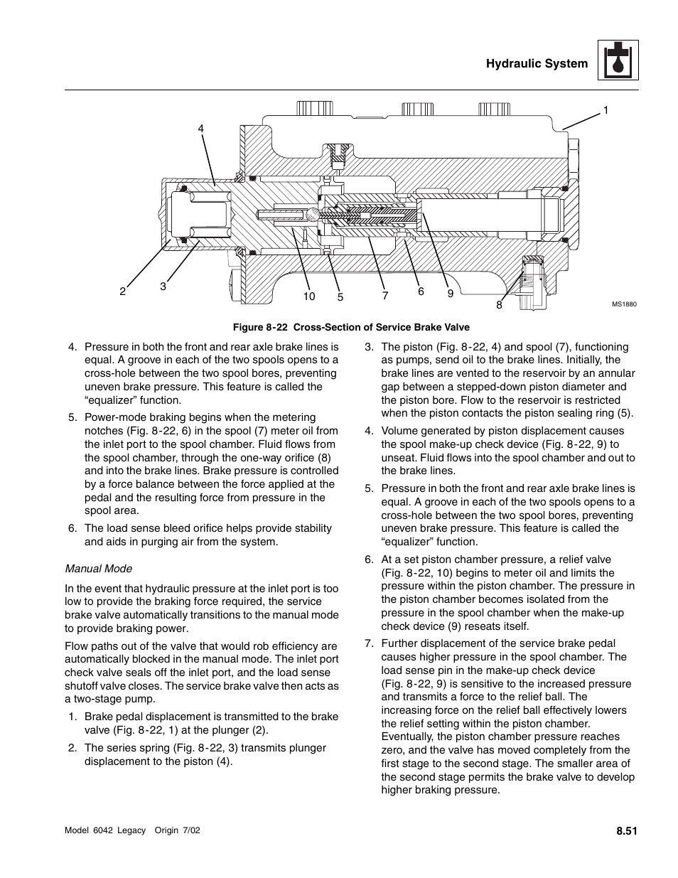 Fig. 8-22, 1, Fig. 8-22 | SkyTrak 6042 Service Manual User Manual | Page 283 / 544