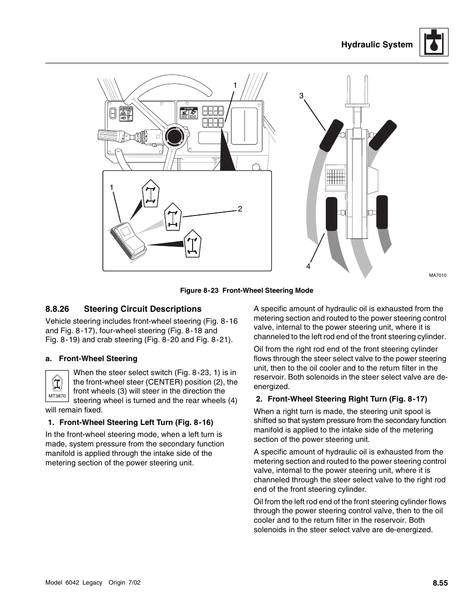 26 steering circuit descriptions | SkyTrak 6042 Service Manual User Manual | Page 287 / 544