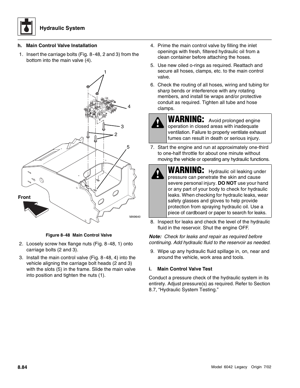 Warning | SkyTrak 6042 Service Manual User Manual | Page 316 / 544