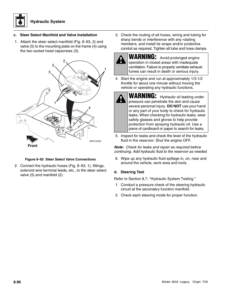 Warning | SkyTrak 6042 Service Manual User Manual | Page 328 / 544