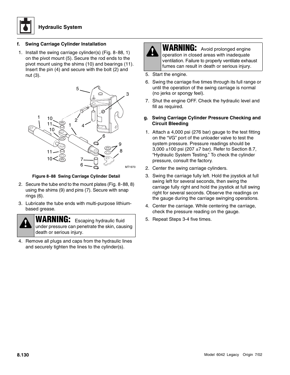 Warning | SkyTrak 6042 Service Manual User Manual | Page 362 / 544